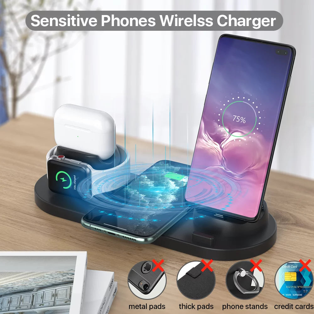 6-in-1 Wireless Charging Station for iPhone and Multiple Devices