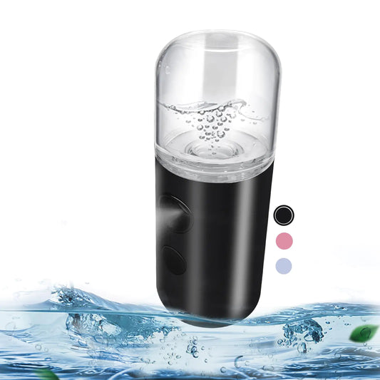 Kingsmile Nano Mist Sprayer Electric Nano Mister Portable Face Mister for Eyelash Extensions & Daily Care Mini Face Humidifier Facial Mister with 1OZ /30ML Large Capacity Screwing Water Tank Black
